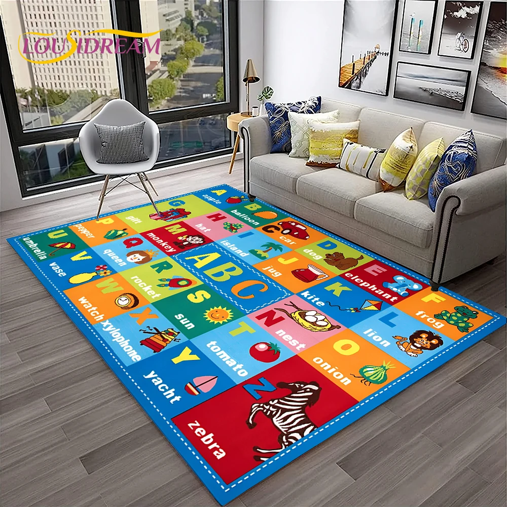 Kids Educational Online Free - พรมปูพื้นลายการ์ตูน ABC สำหรับเด็กเล็ก ห้องเด็กเล่น ห้องนั่งเล่น ห้องนอน