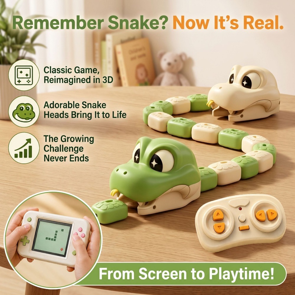 Kids Education Product - ของเล่นงูแม่เหล็กควบคุมระยะไกลแบบแข่งขันสองคน รถบังคับวิทยุแบบแม่เหล็ก