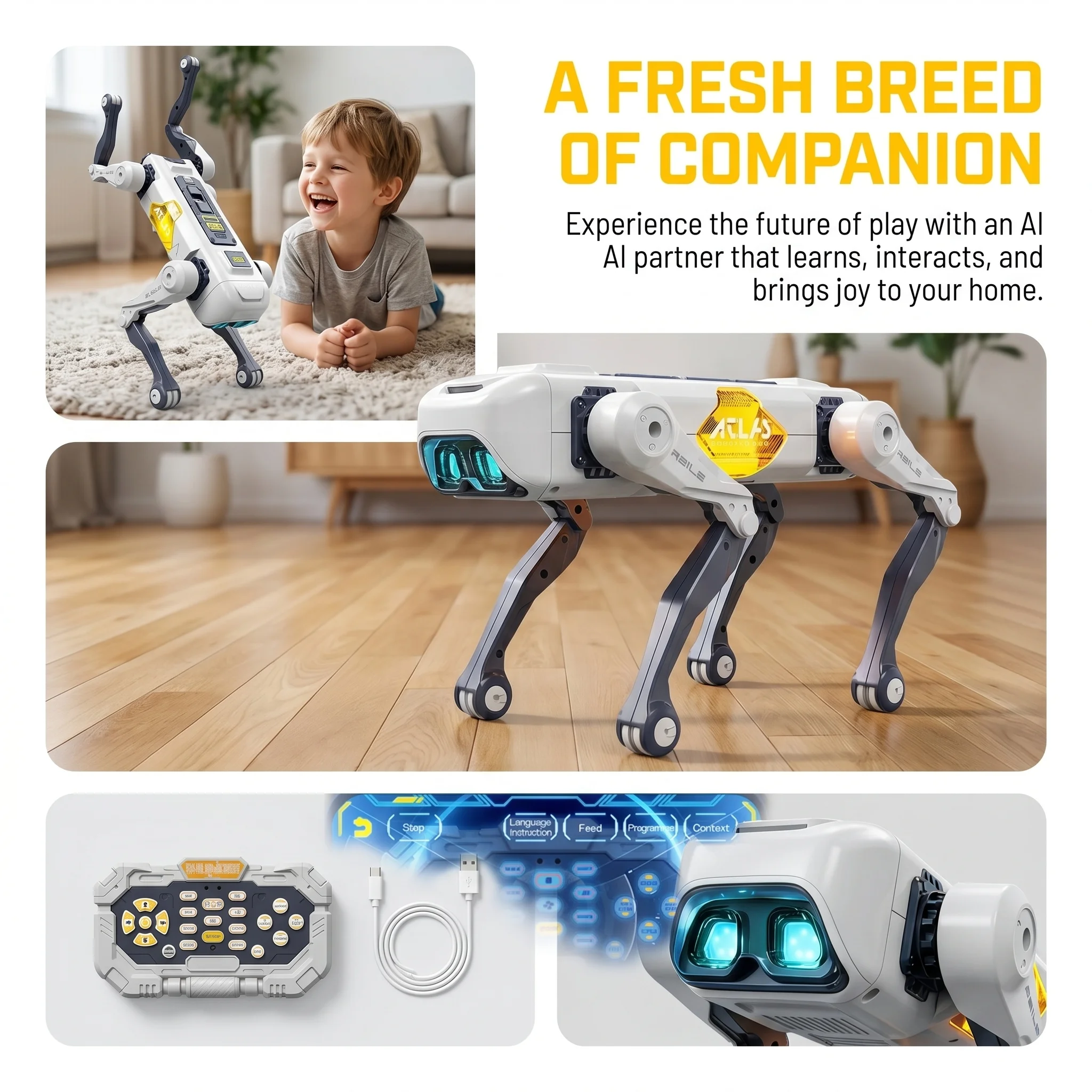 หุ่นยนต์สุนัขอัจฉริยะ AI ควบคุ - Kids Education Product บทวิจารณ์และราคา